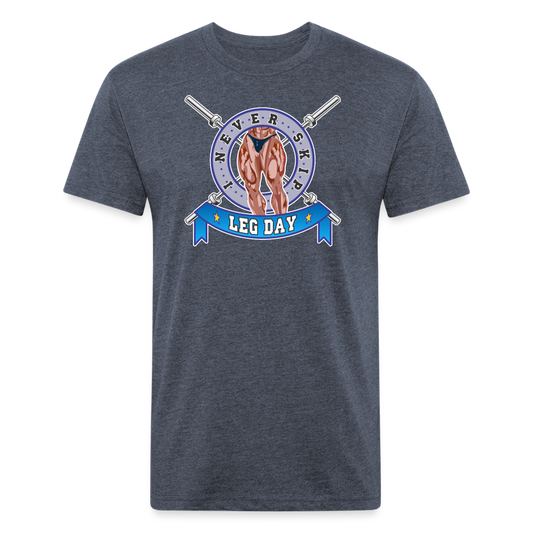 NEVER SKIP LEG DAY - Fitted T-Shirt by Next Level - heather navy