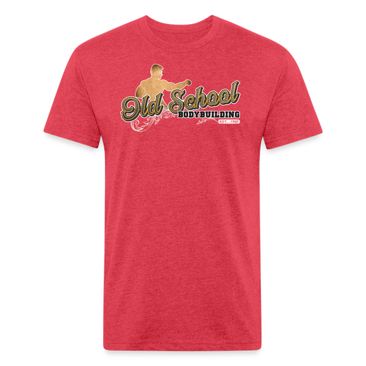 OLD SCHOOL BODYBUILDING Fitted T-Shirt by Next Level - heather red